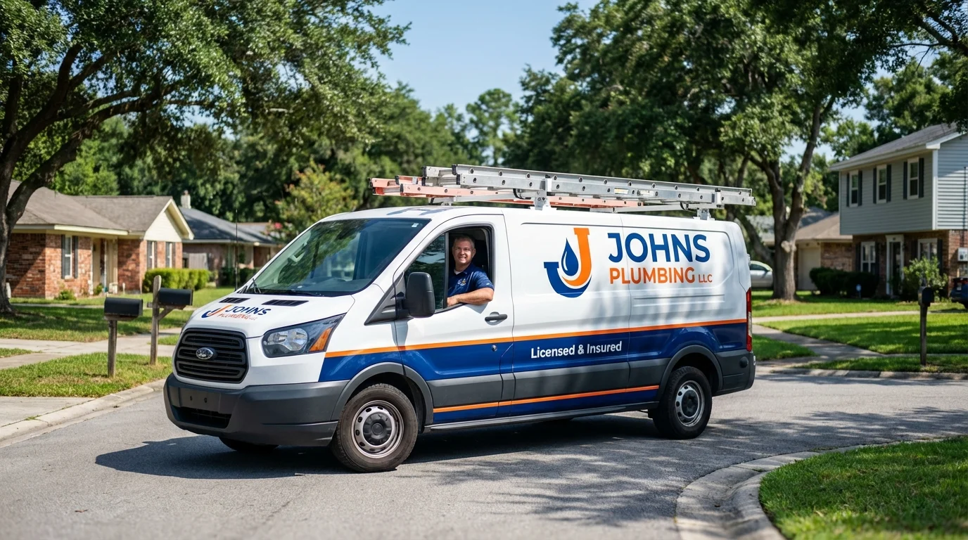 Johns Plumbing LLC service van in Hinsdale, IL